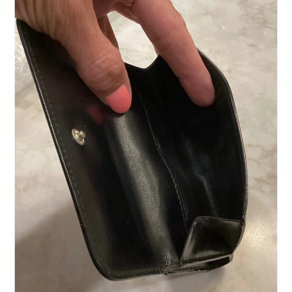 Gucci Black Leather Wallet‎ Coin Purse Card Holder Small